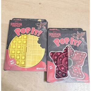 Netflix Stranger Things Pop It! Red/Black Demogordon & Yellow Waffle NIP